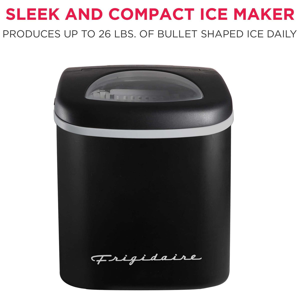 FRIGIDAIRE EFIC189-Silver Compact Ice Maker, 26 lb per Day, Silver Jansha Store