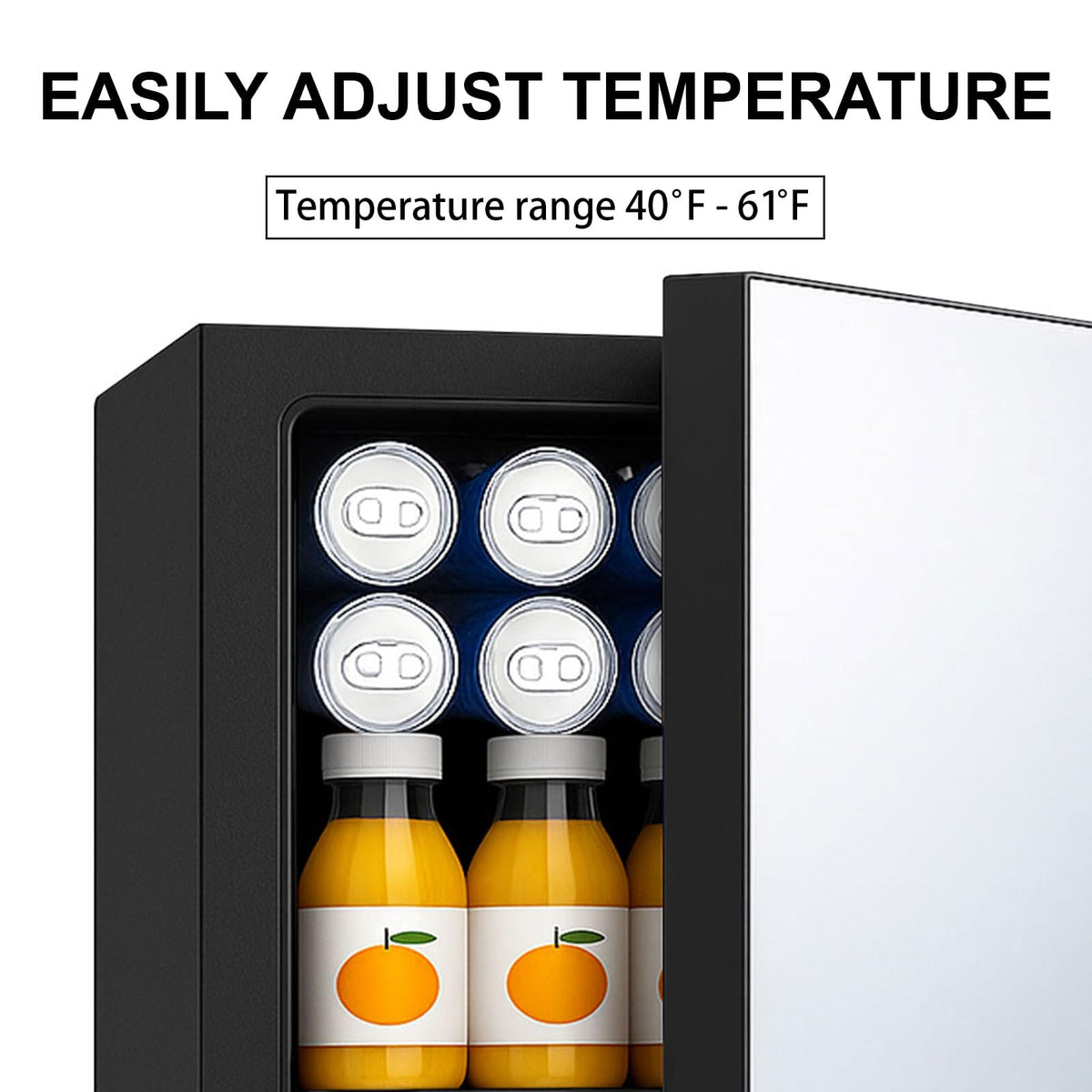 DOGHLY 1.7 Cu.ft Mini Fridge Glass Door, 72 Cans Beverage Refrigerator Jansha Store