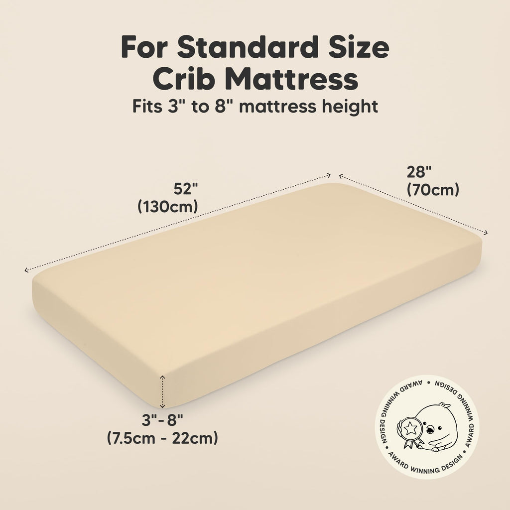 KeaBabies 2pk Organic Cotton Crib Sheets for Boys Girls 52x28, Soft White Jansha Store