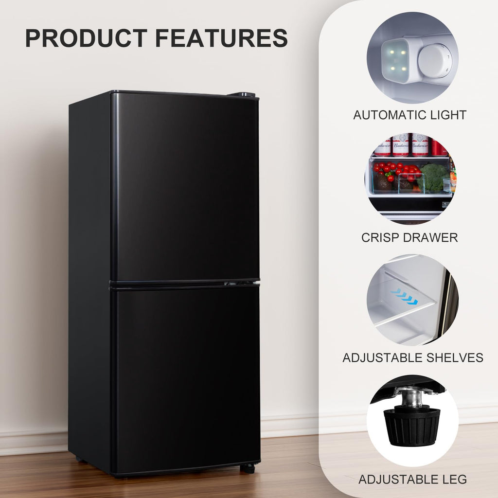 Cucina Magica Mini Fridge with Freezer, 3.8 Cu.Ft Small Fridge, Dorm Fridge Jansha Store