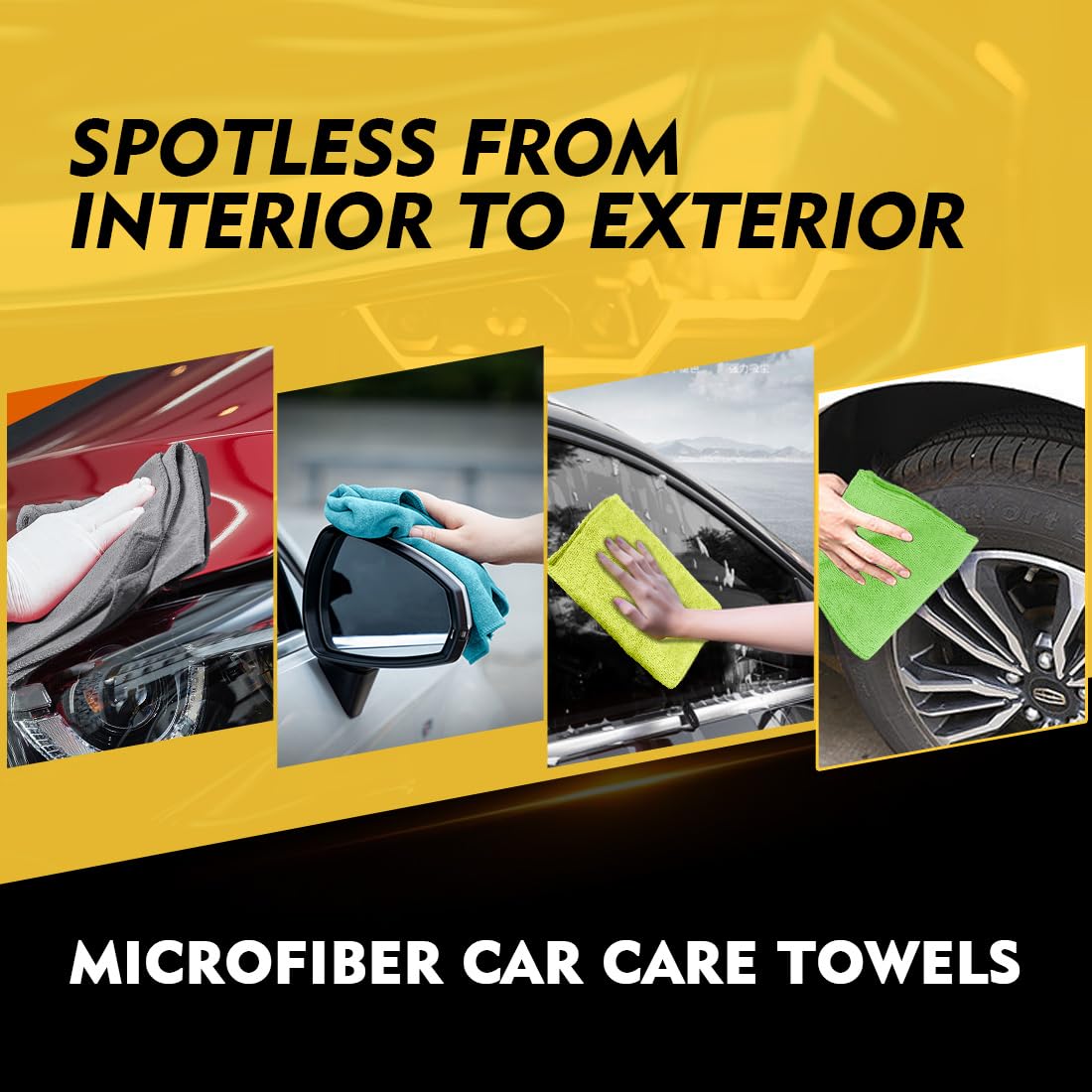 HOMEXCEL Microfiber Cleaning Cloth 12 Pack, 12.5 x 12.5 inch Microfiber Towels for Cars, Ultra Absorbent Washing Cloth, Lint Free Streak Free Cleaning Rags for Car, Kitchen, and Window (Grey) Jansha Store