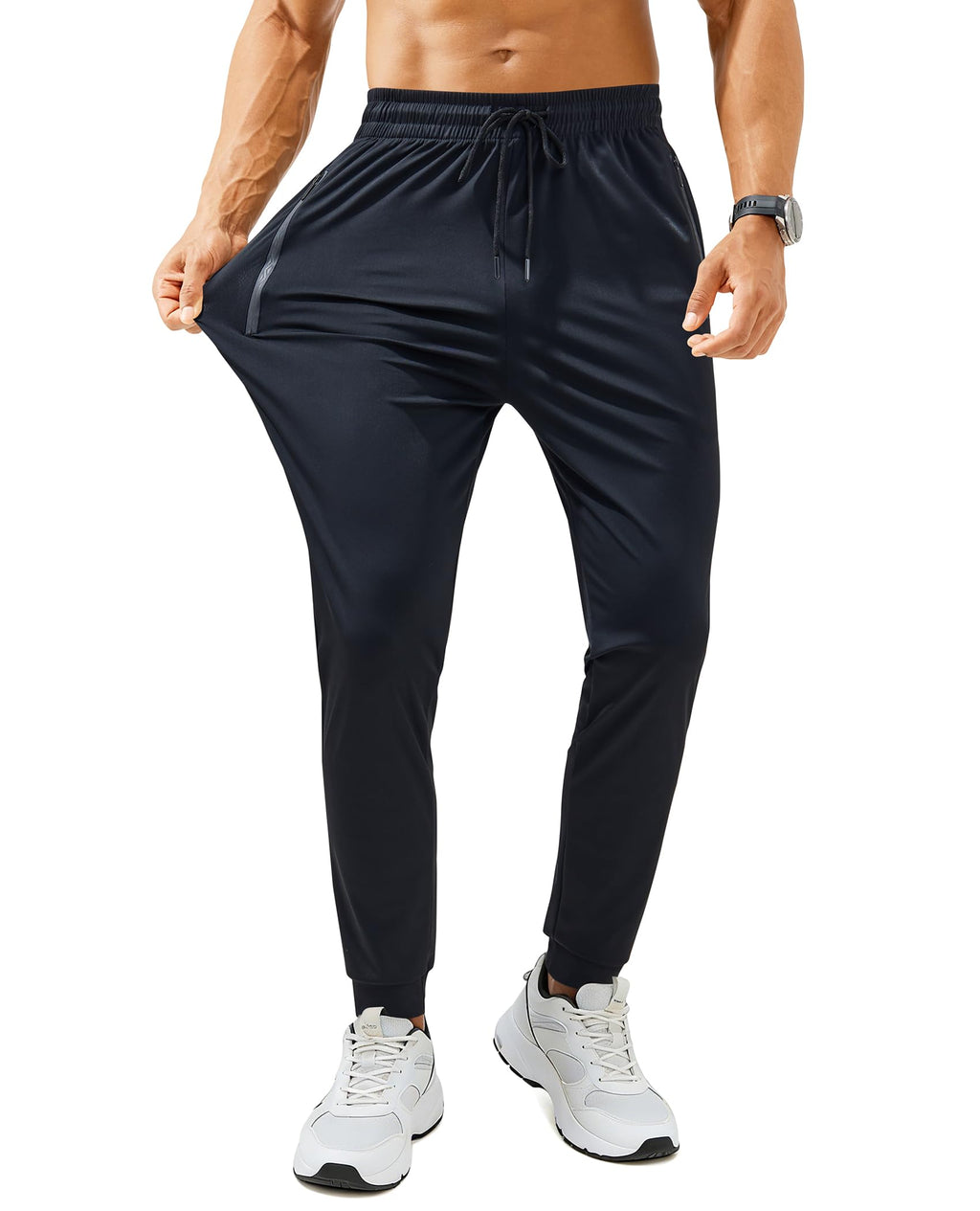 Mens Sweatpants with Zipper Pockets Lightweight Athletic Joggers for Workout Running Gym Track Casual Wear Jansha Store