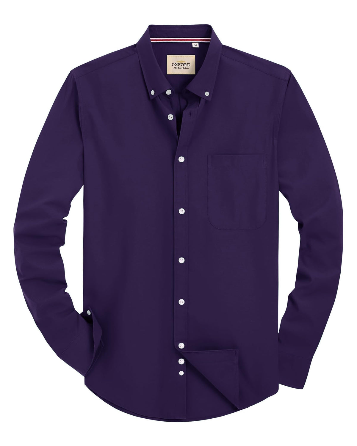 Alimens & Gentle Mens Solid Oxford Shirt Long Sleeve Dress Shirt Work Casual Button Down Shirts with Pocket Jansha Store