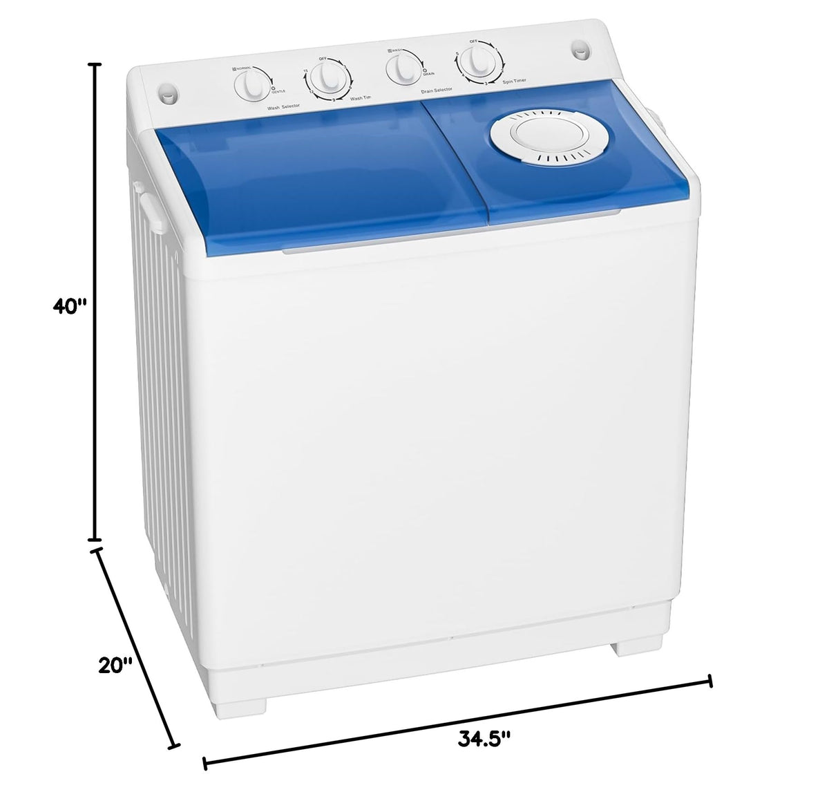 Auertech Portable Washing Machine, 28lbs Twin Tub Washer Mini Compact Laundry Machine with Drain Pump, Semi-automatic 18lbs Washer 10lbs Spinner Combo for Dorms, Apartments, RVs Jansha Store