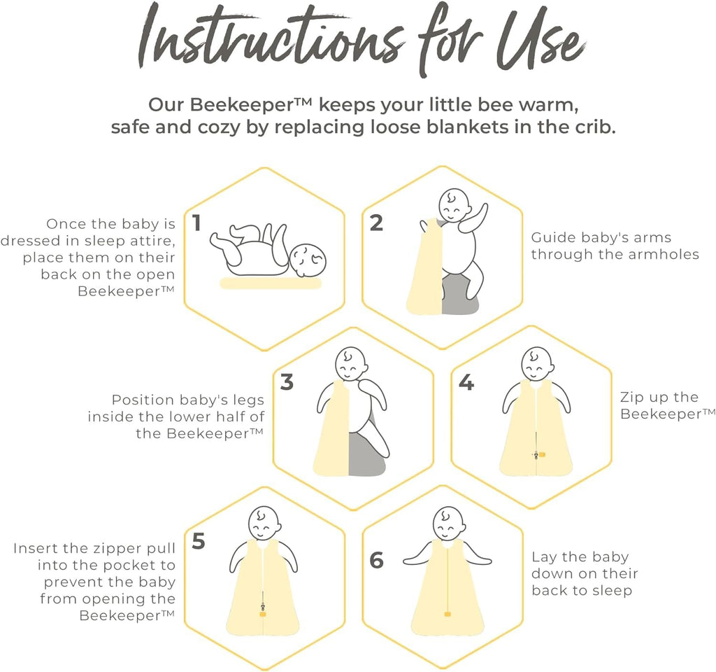 Burt's Bees Baby Infant Wearable Blanket, Organic Cotton Unisex Beekeeper - Light Weight 0.5 TOG or Medium Weight 1.5 TOG Jansha Store