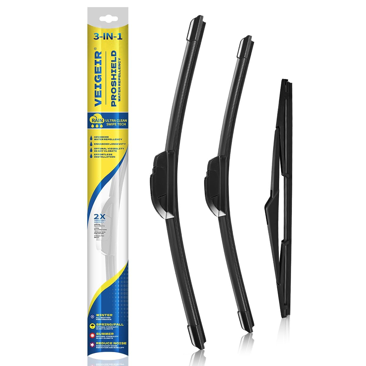 3 Pack Windshield Wiper Blades Compatible with Nissan Rogue 2014-2023 Pathfind 2013-2021 Original Factory Quality Front Rear Wipers Blade Set for My Car - 26" 17" 12" Jansha Store