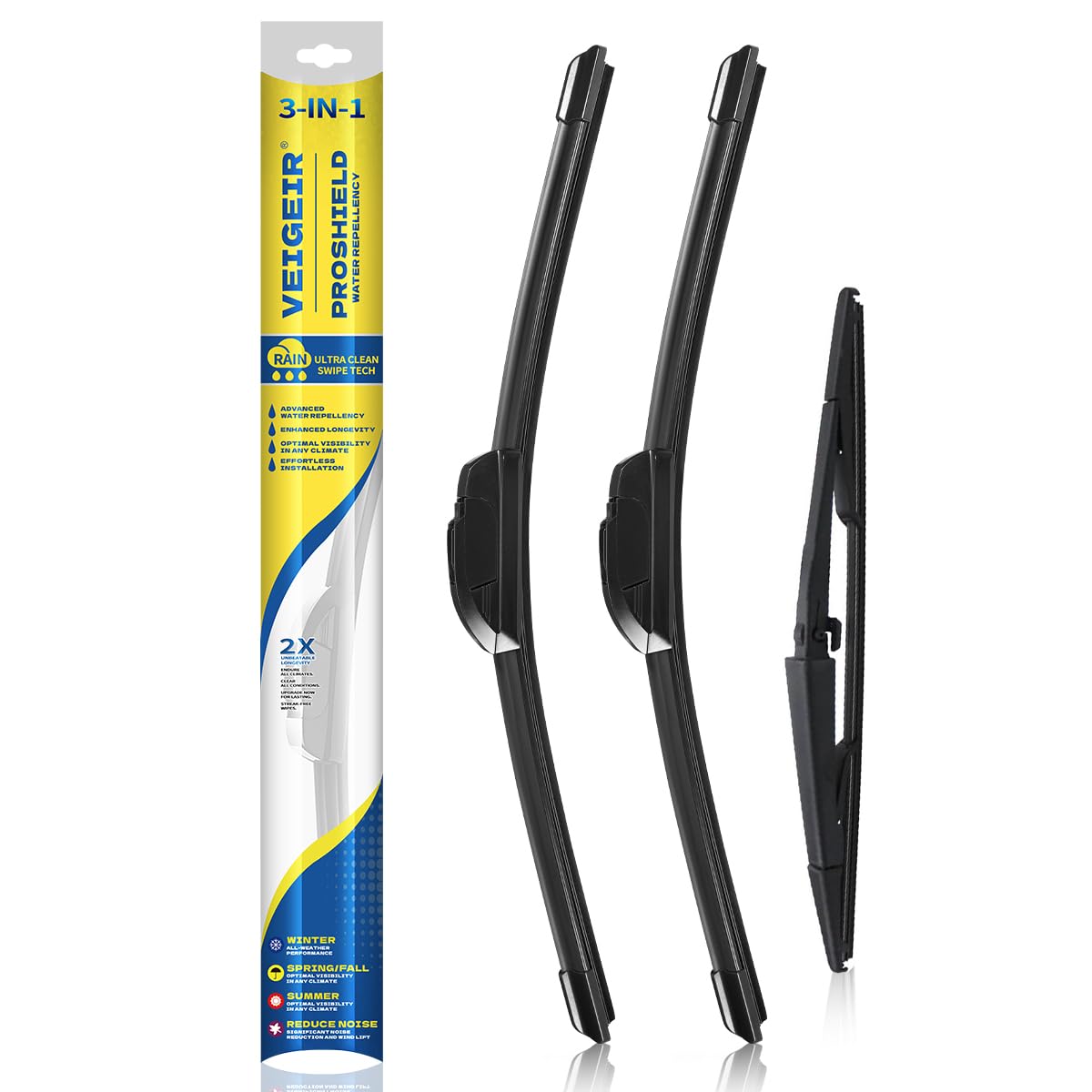 3 Pack Windshield Wiper Blades Compatible with Nissan Rogue 2014-2023 Pathfind 2013-2021 Original Factory Quality Front Rear Wipers Blade Set for My Car - 26" 17" 12" Jansha Store