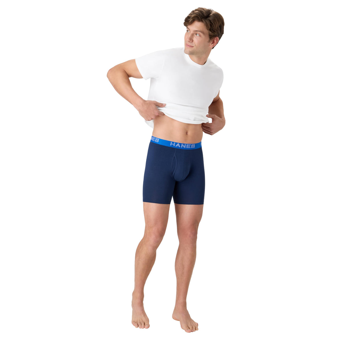Hanes Men's Boxer Brief Underwear Pack, Stretch Cotton Boxer Briefs for Men, Moisture-wicking, 6-pack Jansha Store
