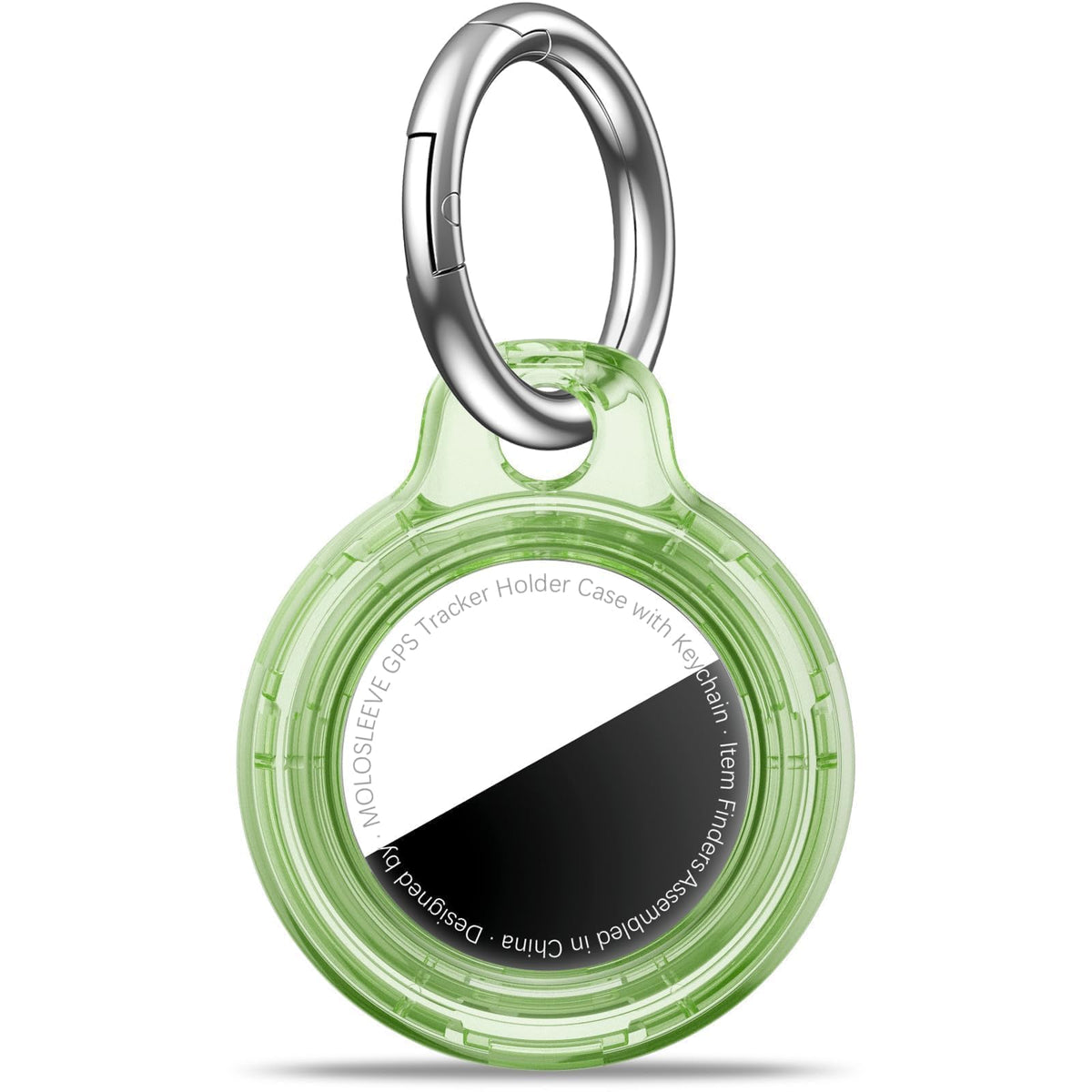 MOLOSLEEVE 1|2|4 Pack Case for AirTag 2nd Gen (2026) & 1st Gen, Shockproof Holder Anti-Scratch Protective Cover for Air Tags, Men's Women's Keyrings & Keychains for Keys, Luggage, Bags, Black Jansha Store