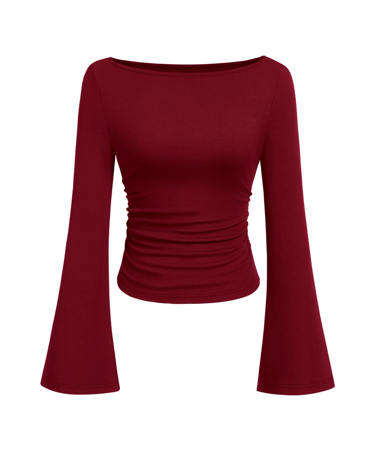 PRETTYGARDEN Womens Bell Long Sleeve Ribbed Knit Tops Jansha Store