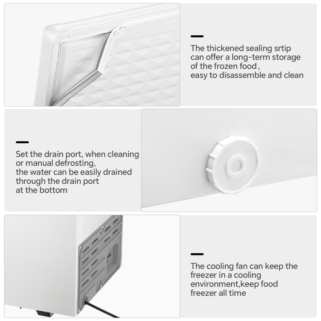 Kismile 7.0 Cubic Feet Chest Freezer, Deep Freezer for Home, White Jansha Store