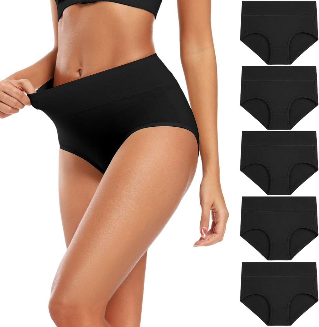 Molasus Women's Cotton Underwear High Waisted Full Coverage Ladies Panties (Regular & Plus Size) Jansha Store