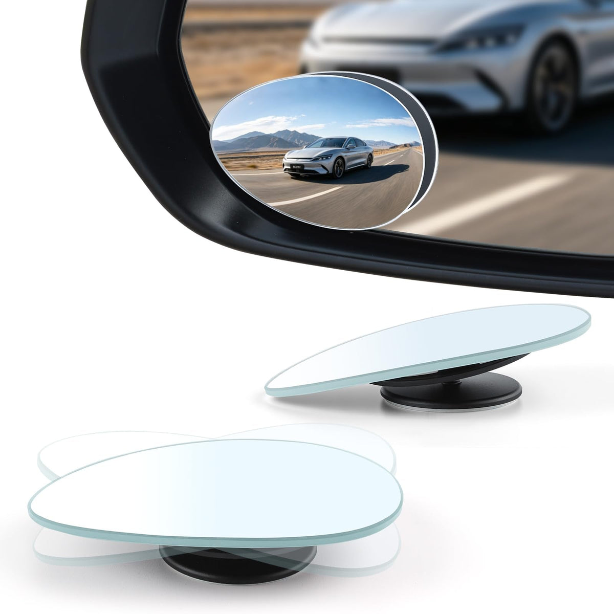 LivTee Blind Spot Mirror, 2" Round HD Glass Frameless Convex Rear View Mirrors Exterior Accessories with Wide Angle Adjustable Stick for Car SUV and Trucks, Pack of 2 Jansha Store