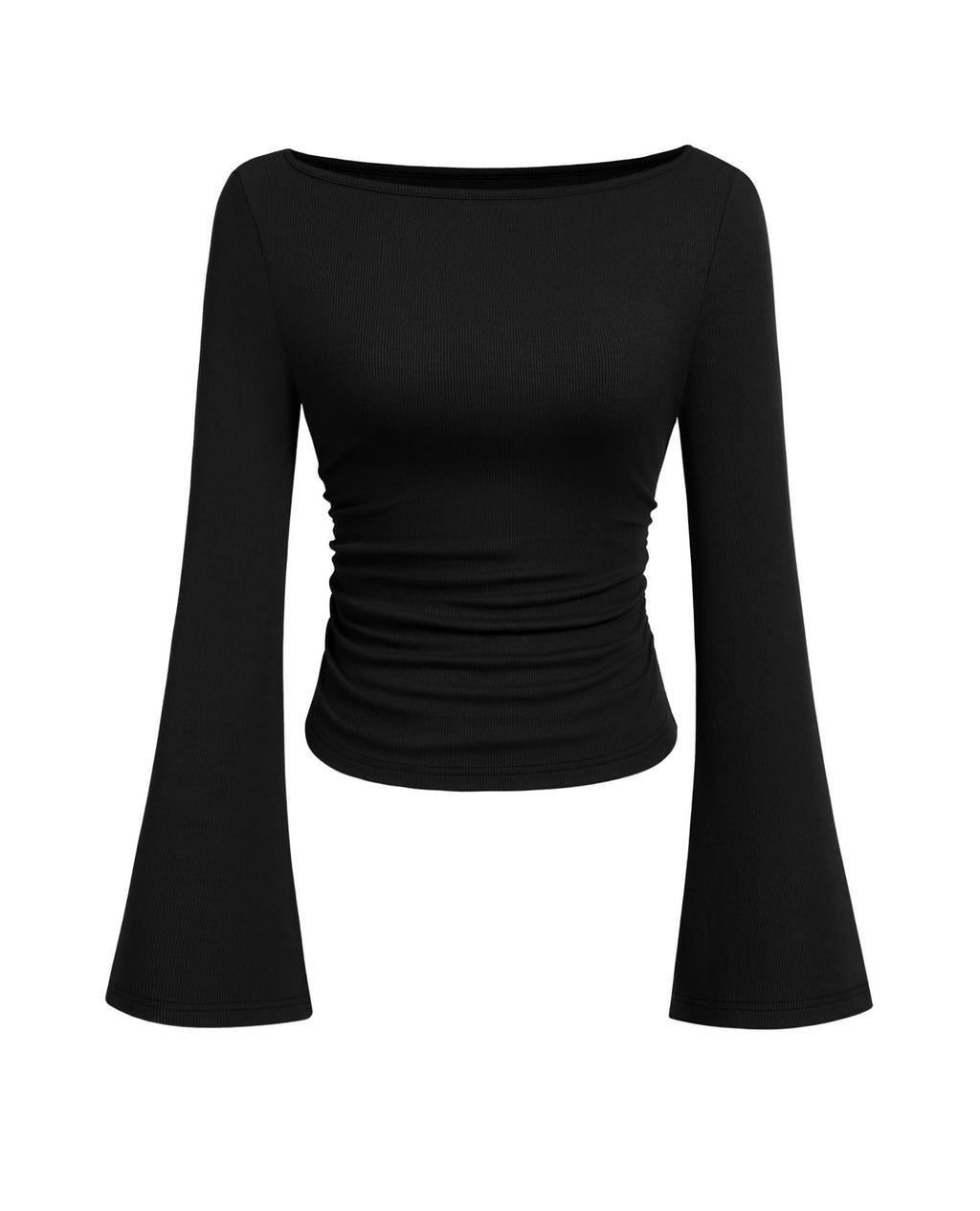 PRETTYGARDEN Womens Bell Long Sleeve Ribbed Knit Tops Jansha Store
