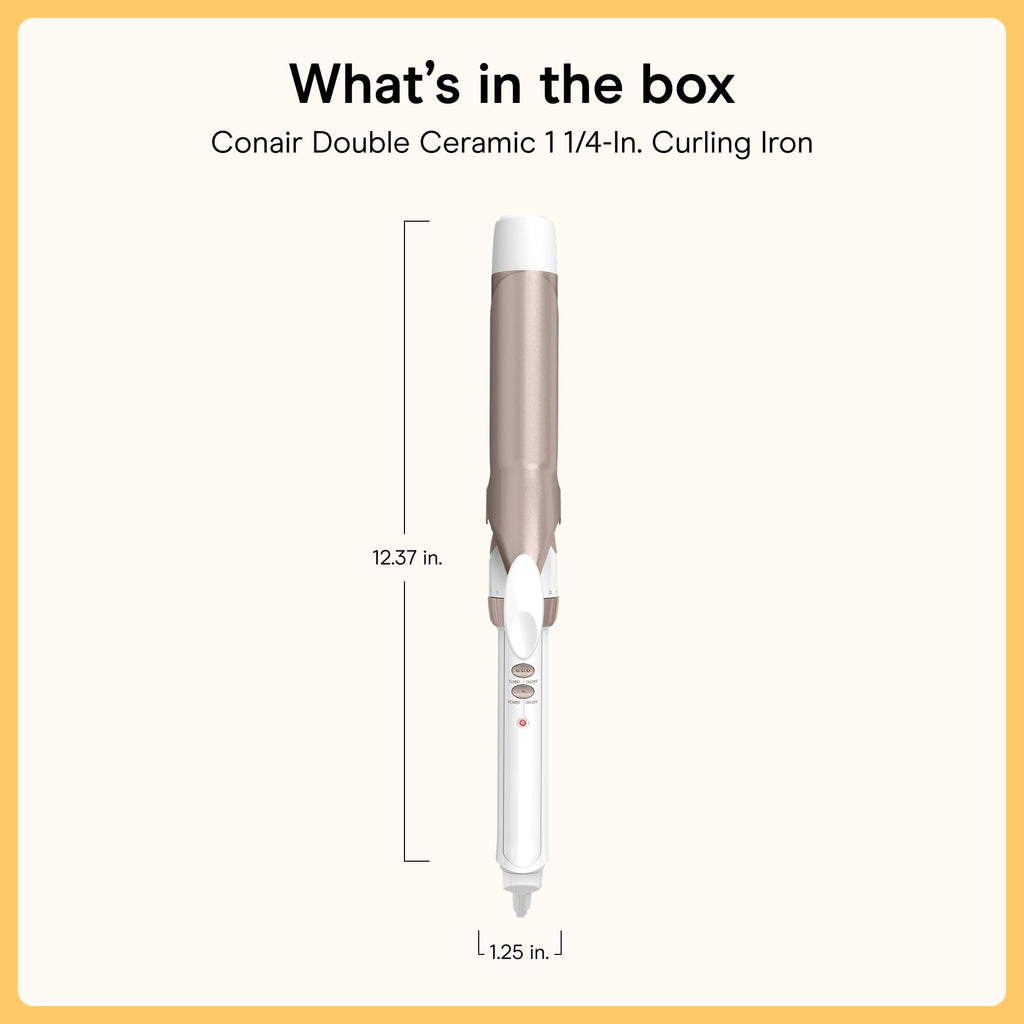 Conair Curling Iron, Double Ceramic, 1/2-in. Barrel, White/Rose Gold Jansha Store