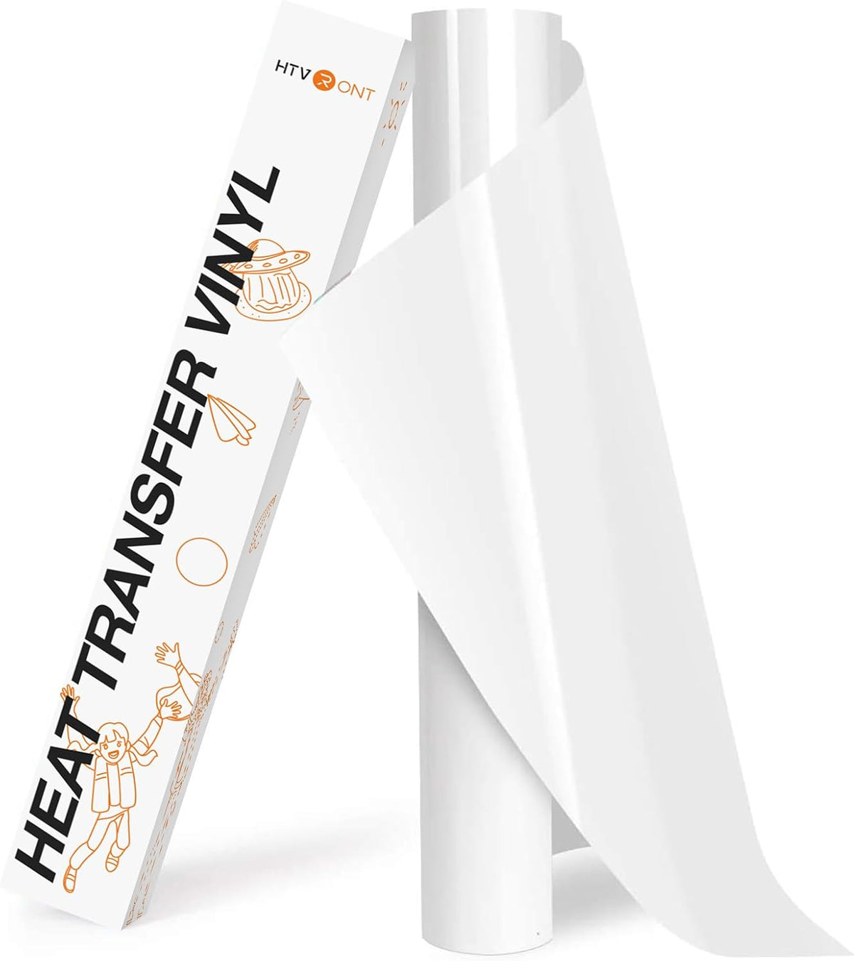 HTVRONT HTV Roll Heat Transfer Vinyl - 12" x 8ft White HTV Vinyl for Shirts Jansha Store