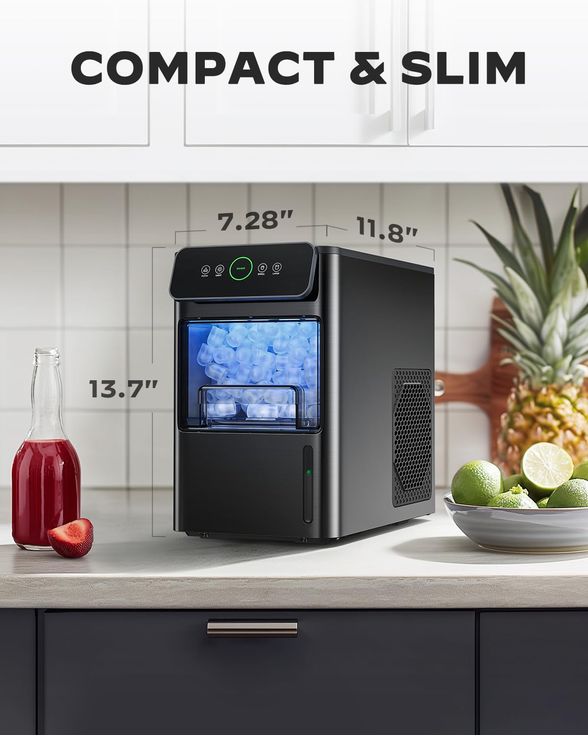 Silonn Ice Maker Countertop, Portable Ice Machine with Carry Handle, Self-Cleaning Ice Makers with Basket and Scoop, 9 Cubes in 6 Mins, 26 lbs per Day, Ideal for Home, Kitchen, Camping, RV Jansha Store