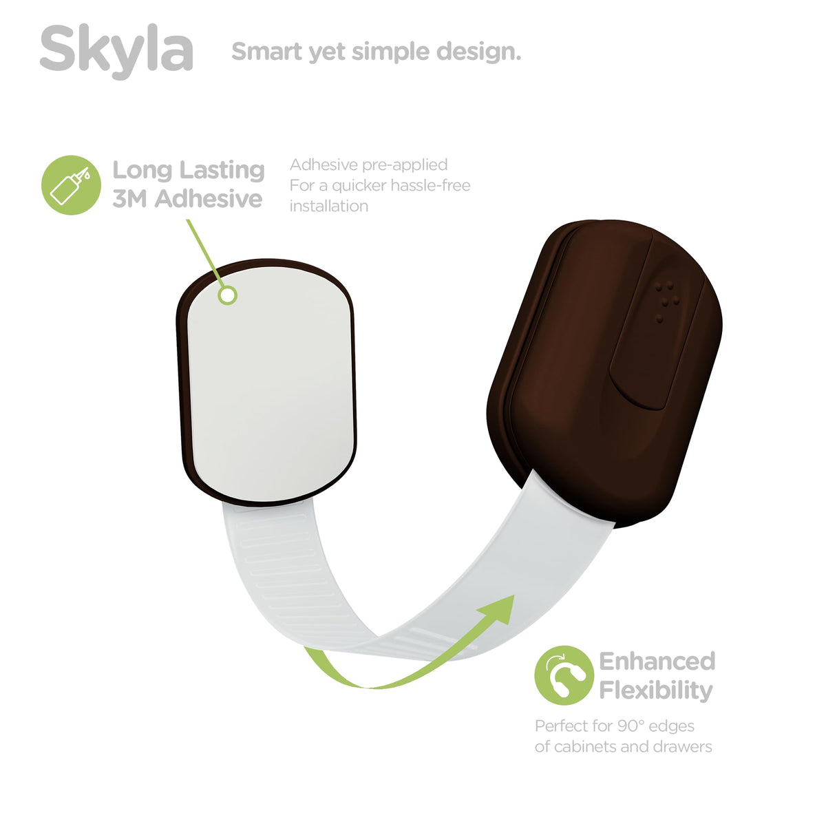 SKYLA HOMES Cabinet Strap Locks for Baby Proofing, 2 Pack, Gray Jansha Store