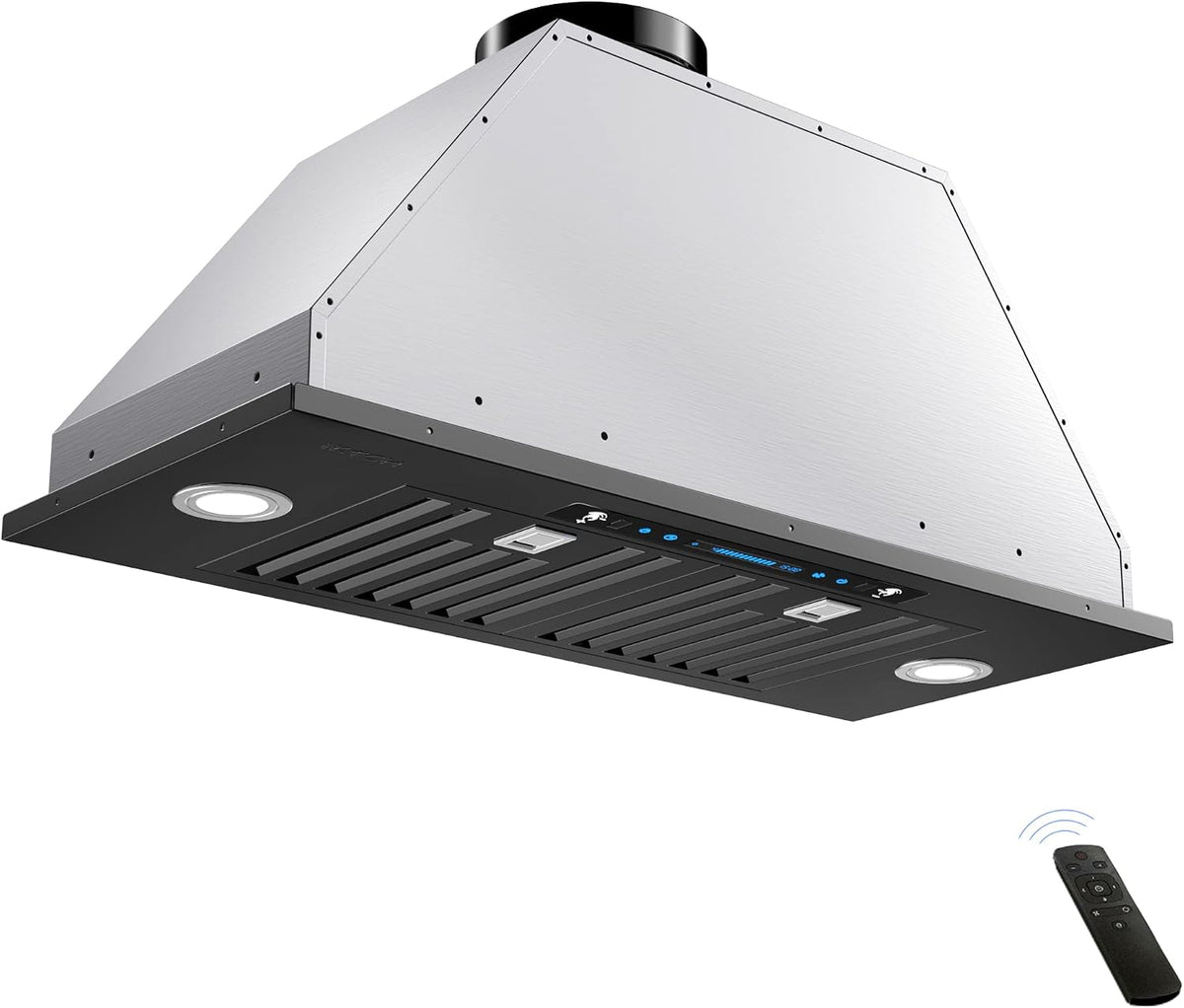 IKTCH 36 inch Black Insert Range Hood, 900 CFM Ducted/Ductless Vent Hood Jansha Store