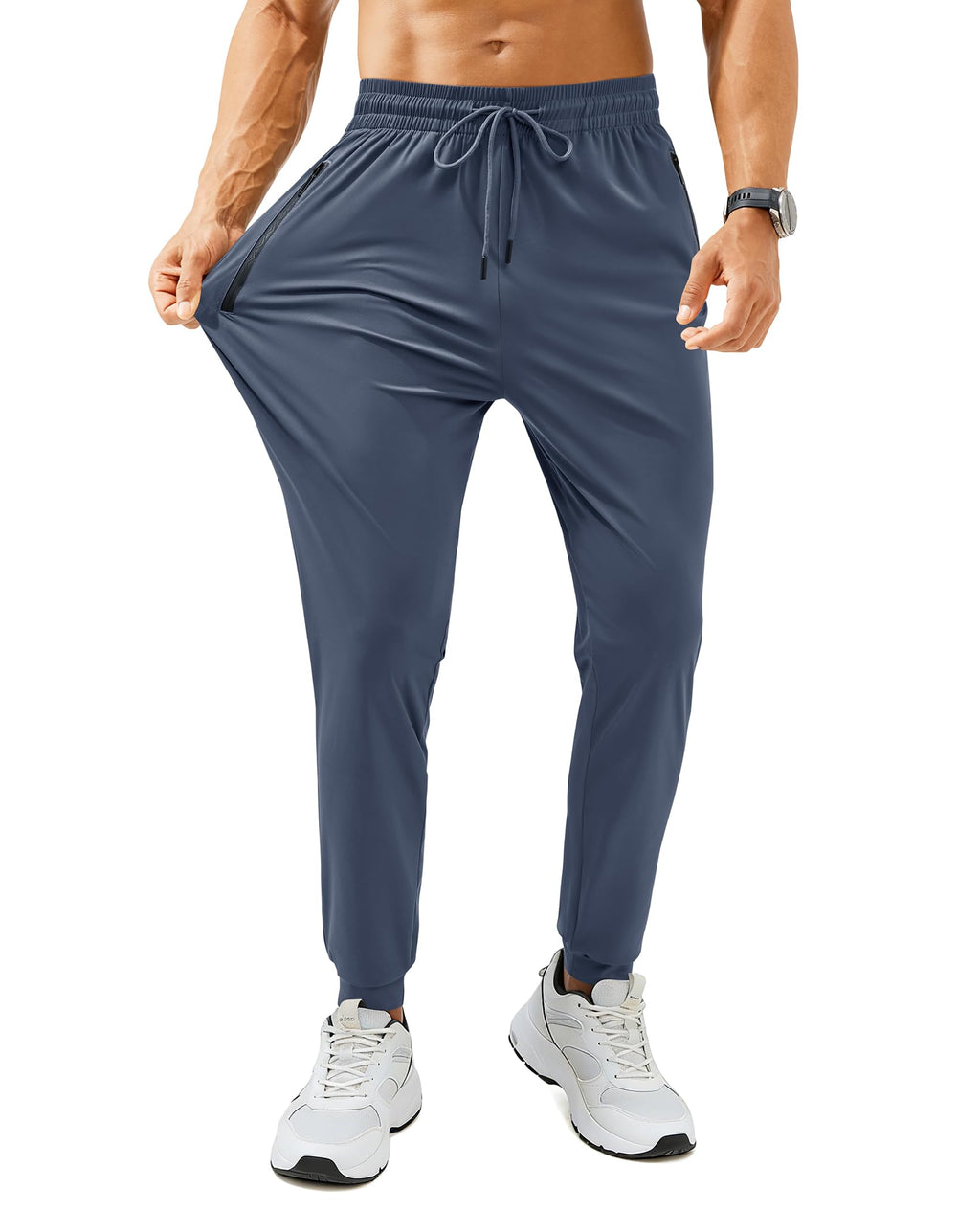 Mens Sweatpants with Zipper Pockets Lightweight Athletic Joggers for Workout Running Gym Track Casual Wear Jansha Store