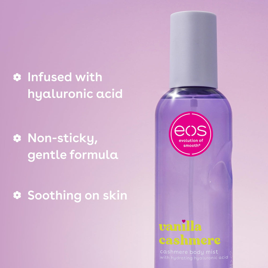 eos Cashmere Body Mist, Toasted Marshmallow, Toasted Vanilla, Sweet Marshmallow, Hair Mist, Body Spray for Women Moisturizing, Hyaluronic Acid, Vanilla Body Spray, Vegan, Cruelty-free, 6 fl oz Jansha Store