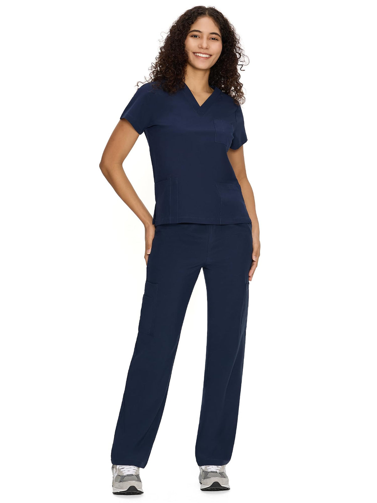 COZYFIT Scrubs for Women Set - V-Neck & Straight Leg Pants with 9 Pockets Jansha Store