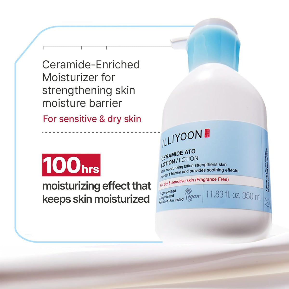 Illiyoon Ceramide Ato Lotion | Lightweight Moisturizer for Dry & Sensitive Skin, Barrier Repair for Face and Body, Mild for Babies, Vegan Certified, Korean Skincare, 2.29 fl.oz. Jansha Store