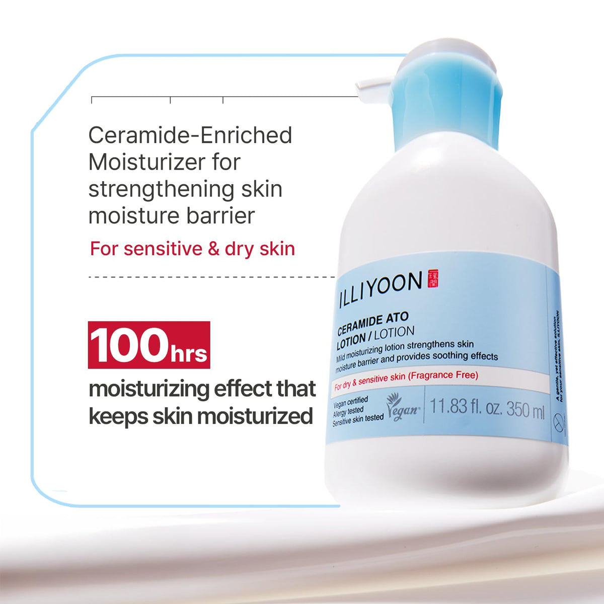 Illiyoon Ceramide Ato Lotion | Lightweight Moisturizer for Dry & Sensitive Skin, Barrier Repair for Face and Body, Mild for Babies, Vegan Certified, Korean Skincare, 2.29 fl.oz. Jansha Store