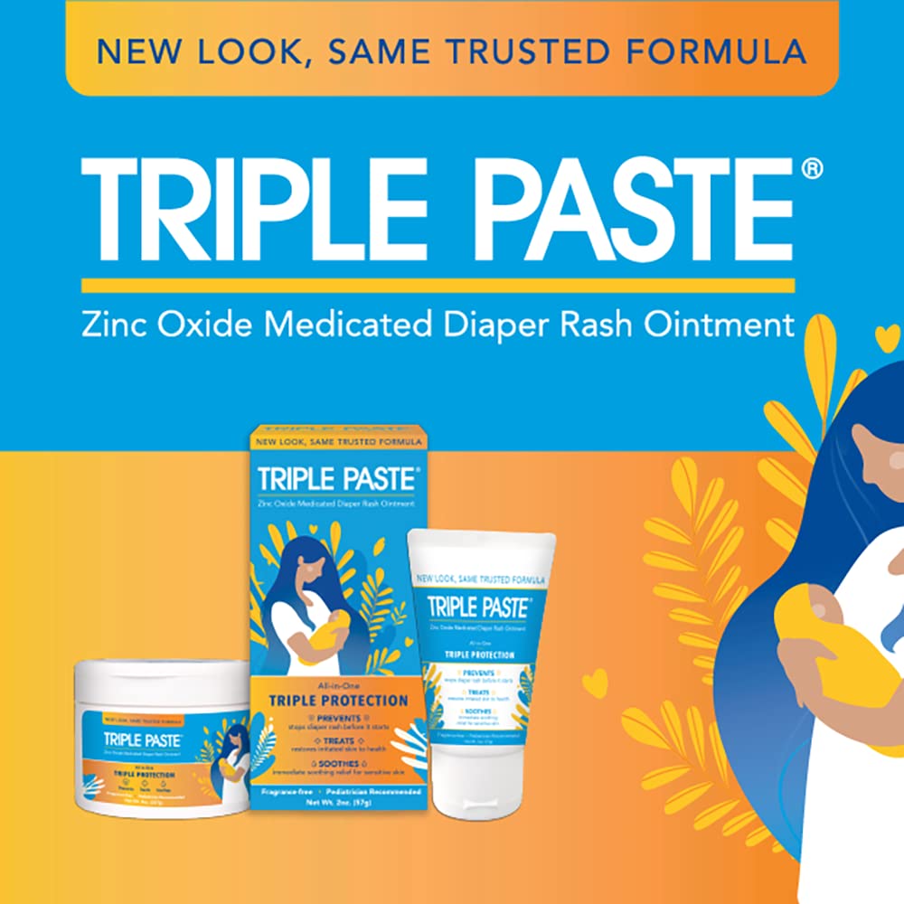 Triple Paste Diaper Rash Cream, Zinc Oxide Baby Ointment, 3 oz Jansha Store