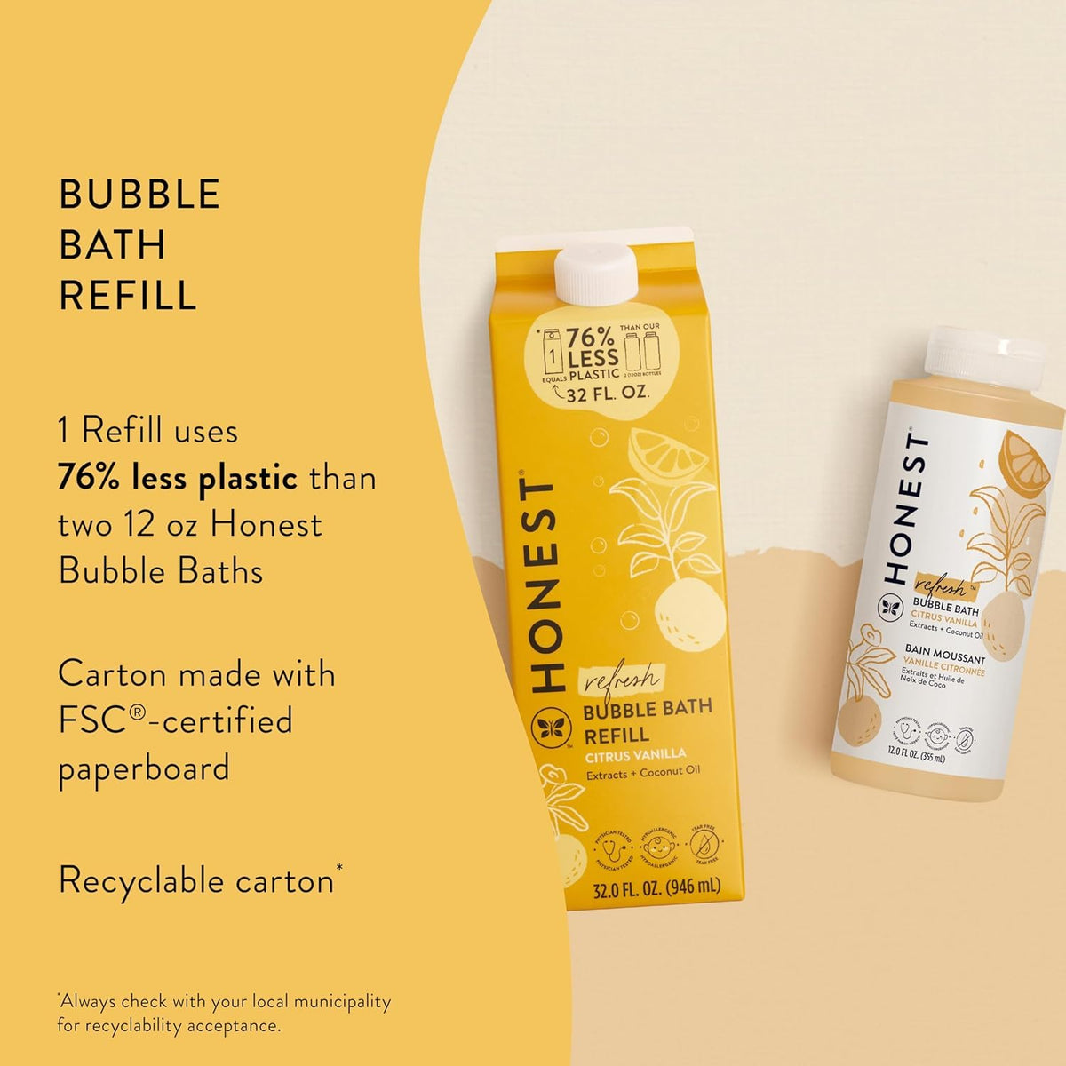 The Honest Company Bubble Bath, Hypoallergenic, Lavender Calm, 12 fl oz Jansha Store