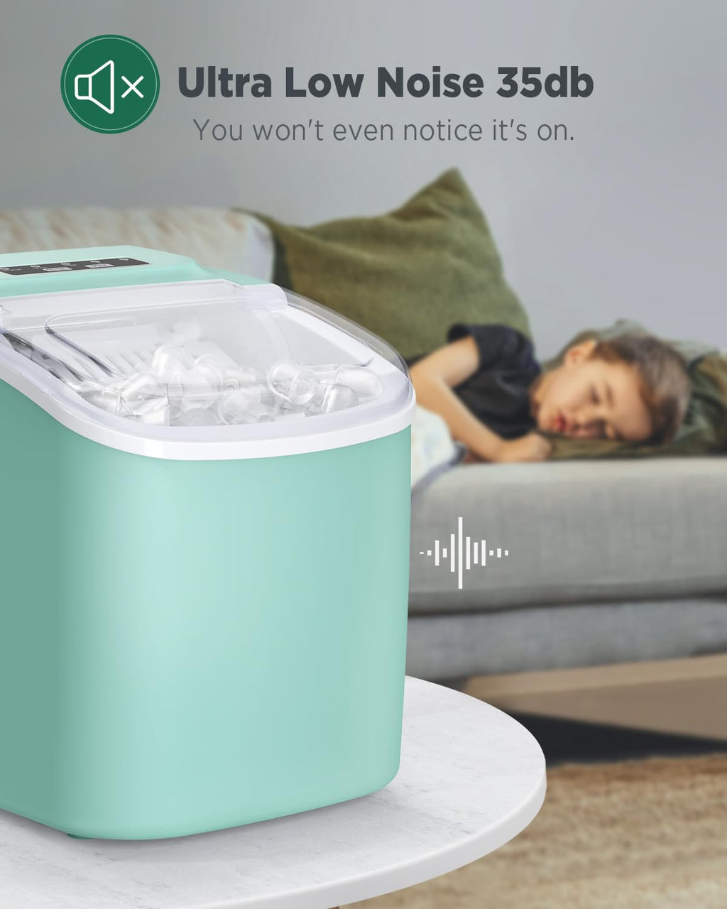 Silonn Ice Maker Countertop, Portable Ice Machine with Carry Handle, Self-Cleaning Ice Makers with Basket and Scoop, 9 Cubes in 6 Mins, 26 lbs per Day, Ideal for Home, Kitchen, Camping, RV Jansha Store