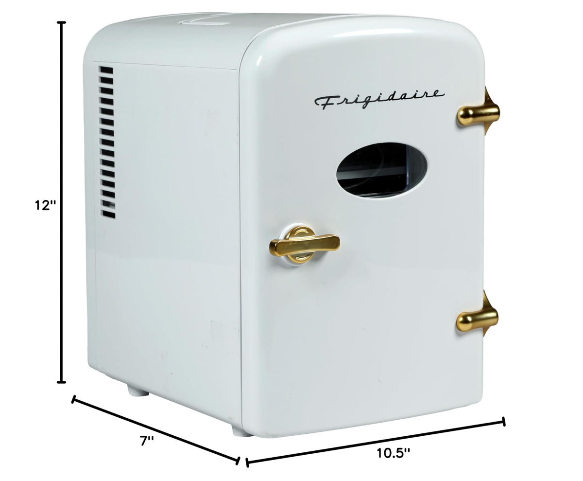 Frigidaire Retro 9-Can Mini Personal Fridge Portable Cooler, 11.8" D x 7.1" W x 10.1" H, Black Jansha Store