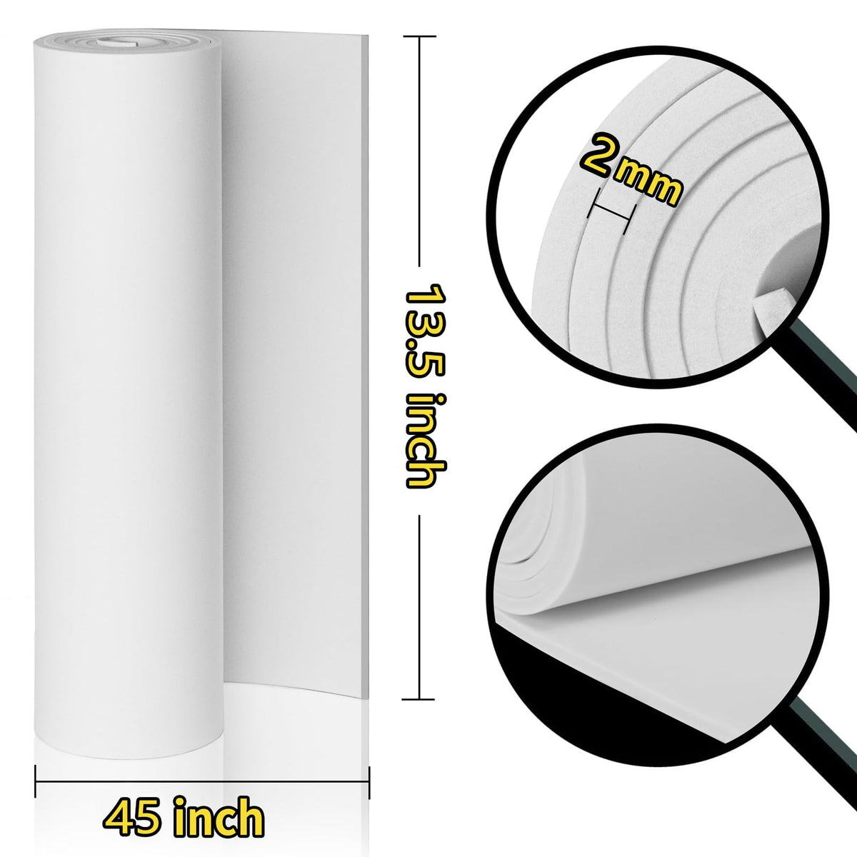 3-Pack 2mm Thick Black Eva Foam Cosplay Sheets roll, 13.5" x 49" Premium eva Craft Foam for Cosplay Costume by MEARCOOH Jansha Store