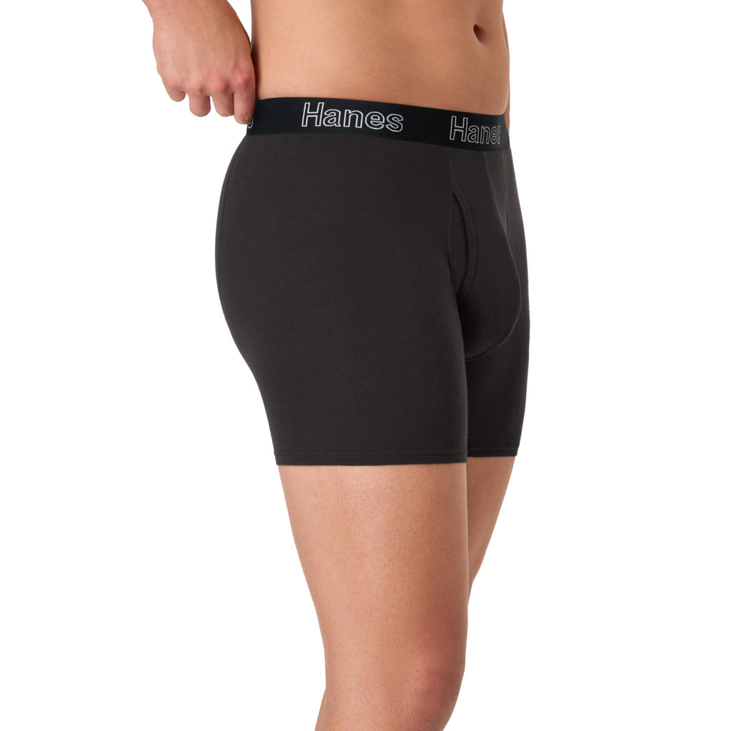 Hanes Men's Boxer Brief Underwear Pack, Stretch Cotton Boxer Briefs for Men, Moisture-wicking, 6-pack Jansha Store