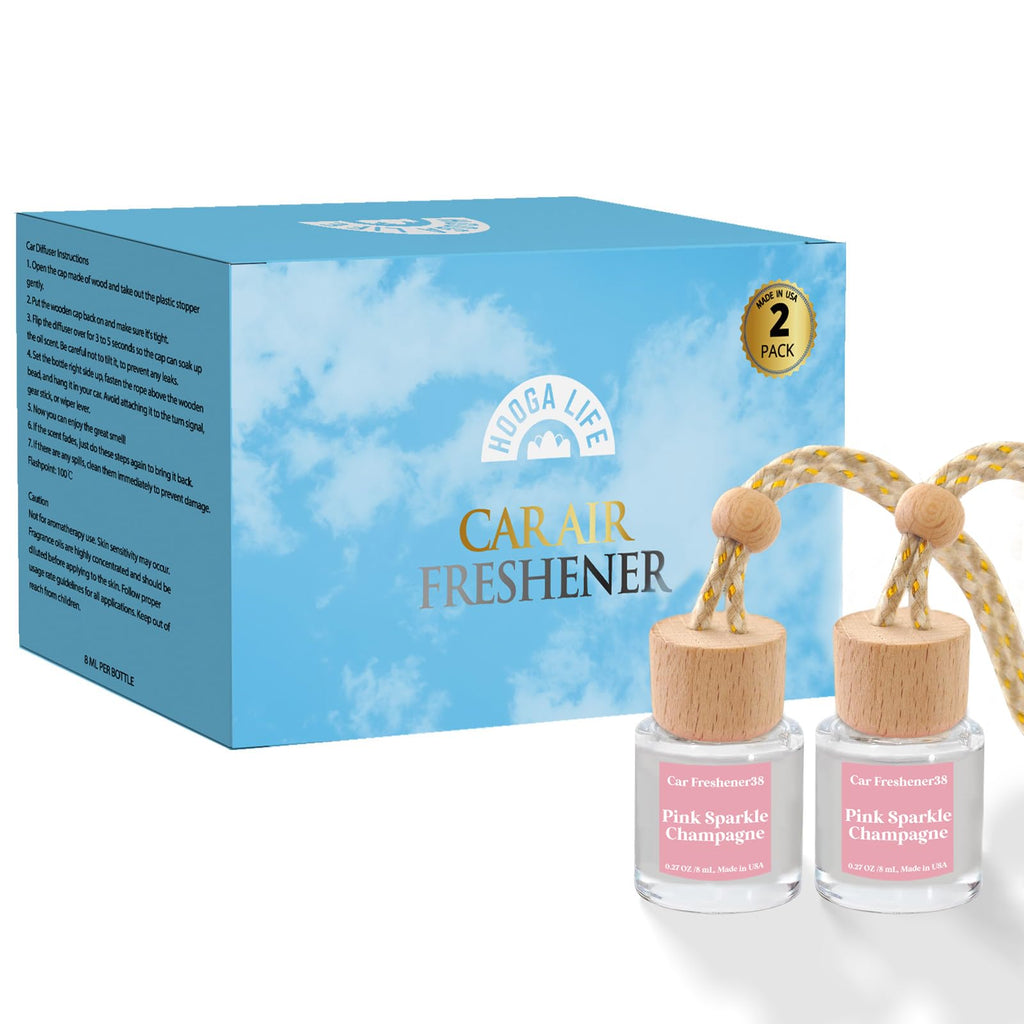 HoogaLife Car Air Freshener Diffuser 2 Pack Hanging Air Freshener Diffuser - Vanilla Cream Fragrance Oil Air D iffuser for Car, 45+ days Long Lasting Fragrance Made in USA C ar Air Fresheners (V54) Jansha Store