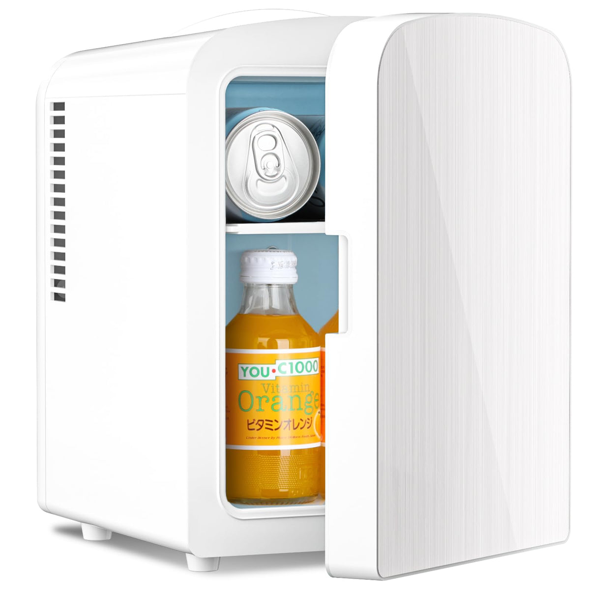 Antarctic Star Compact Refrigerator, Portable Mini Fridge, Skin Care 4L Capacity/6 Cans, for Bedroom, Car, Office & Dorm, Small Cooler for Cosmetics, Beverage and Food, White Jansha Store