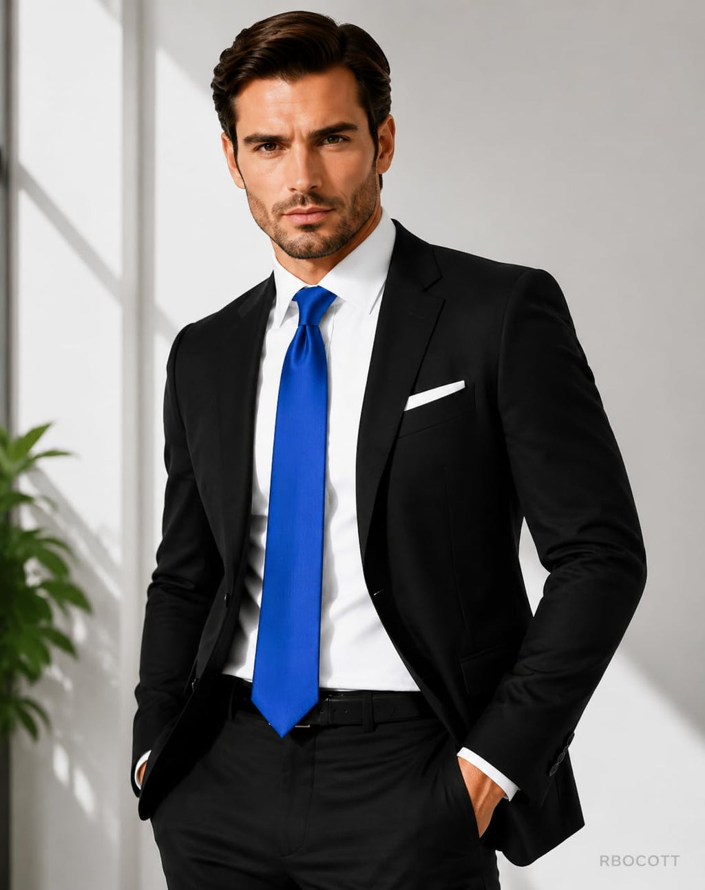 RBOCOTT Solid Color Tie Formal Necktie for Men Jansha Store