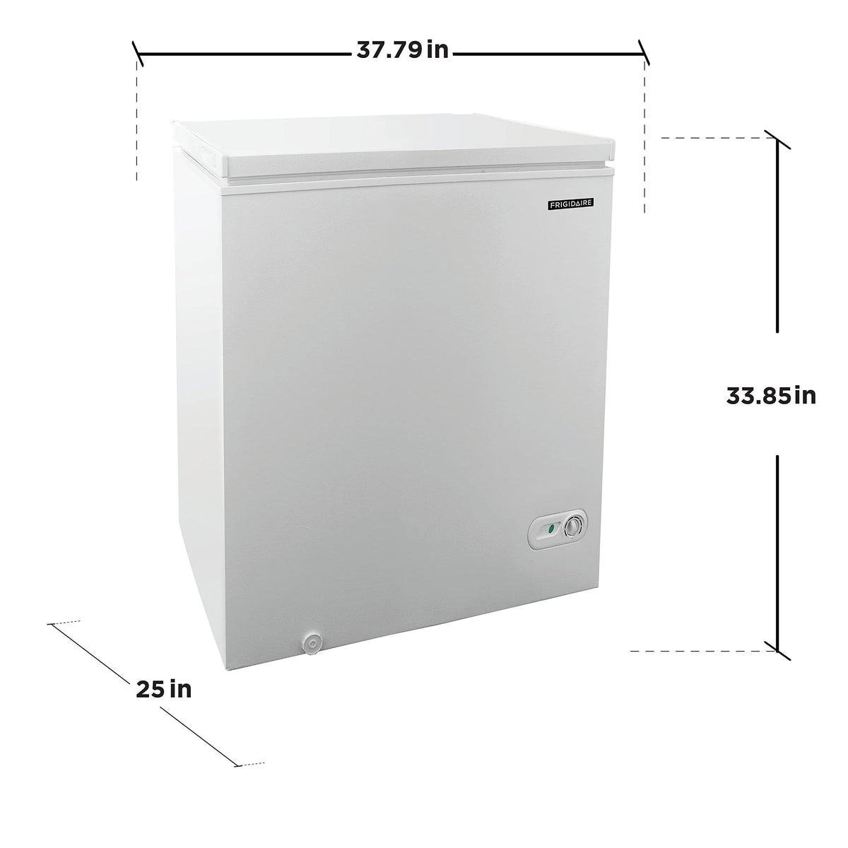 FRIGIDAIRE EFRF5003-BLACK Chest Deep Freezer-Garage-Ready, 5.0 Cu. Ft. Capacity, Black-Adjustable Thermostat-Removable Vinyl Coated Wire Basket-Easy Defrost Drain Jansha Store