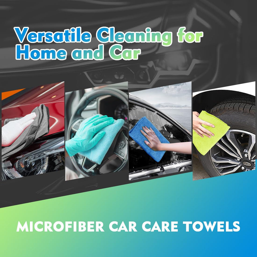 HOMEXCEL Microfiber Cleaning Cloth 12 Pack, 12.5 x 12.5 inch Microfiber Towels for Cars, Ultra Absorbent Washing Cloth, Lint Free Streak Free Cleaning Rags for Car, Kitchen, and Window (Grey) Jansha Store
