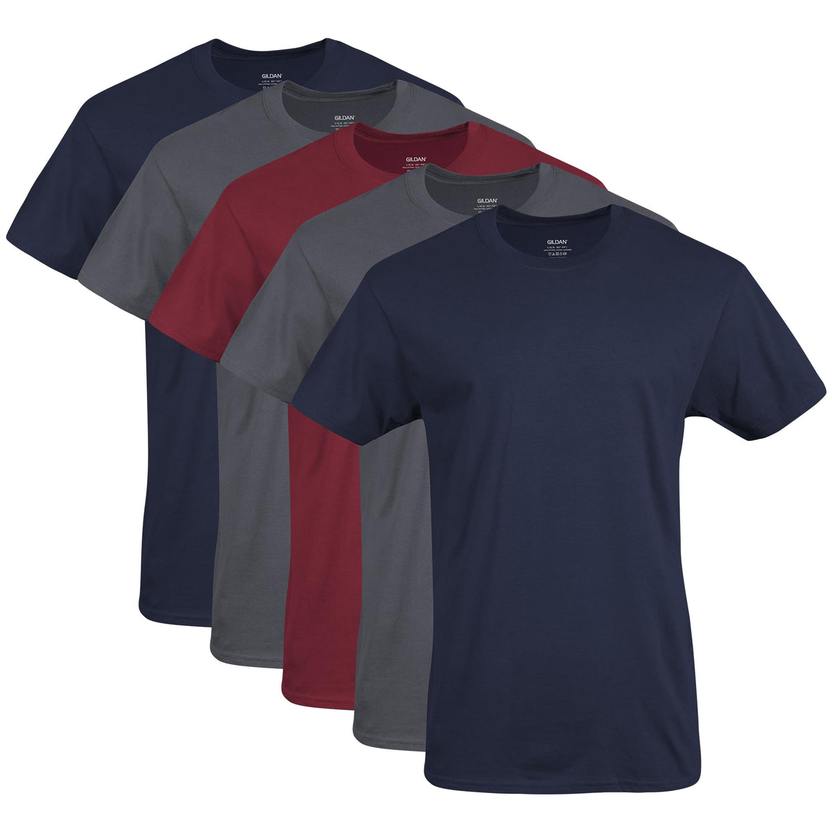 Shoulder and sleeve close-up of a men's crew neck cotton T-shirt
