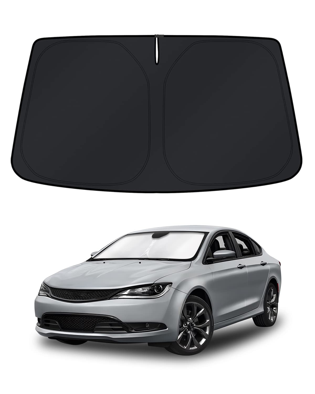 KUST Windshield Sun Shade for 2017-2026 Tesla Model Y/Model 3 Sunshade Accessories (Fit 2025-2026 Model Y Juniper / 2024 Model 3 Highland) Upgraded Foldable Sunshade, Blocks UV Rays Keep Car Cool Jansha Store