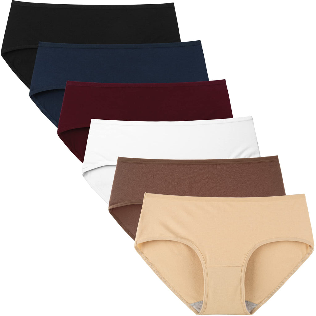 INNERSY Womens Underwear Cotton Hipster Panties Regular & Plus Size 6-Pack Jansha Store