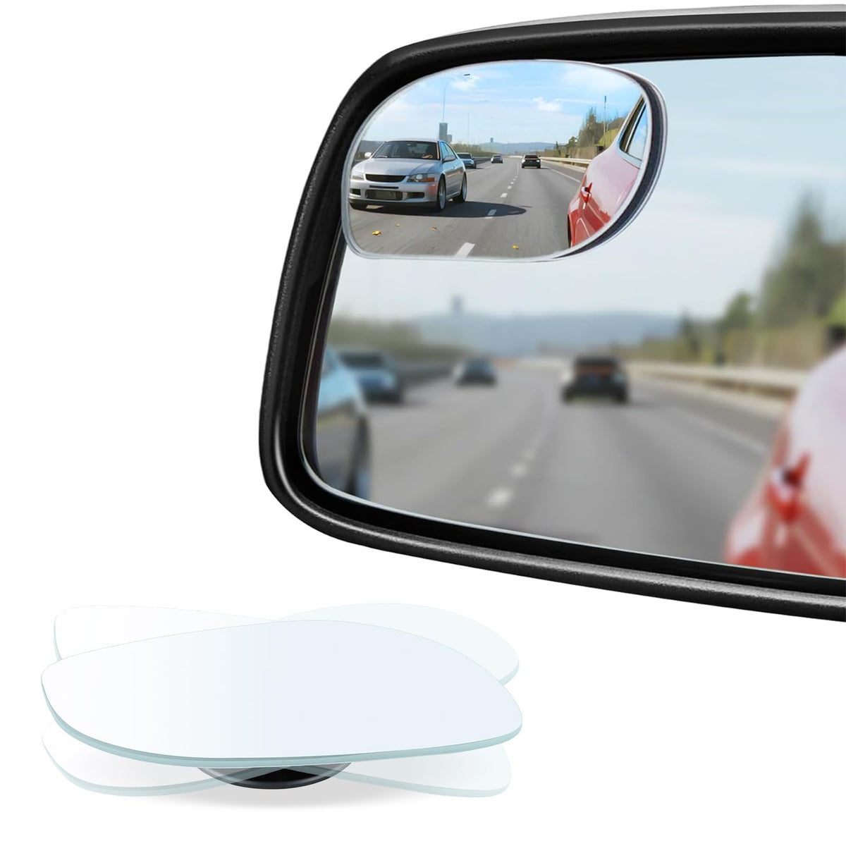 LivTee Blind Spot Mirror, 2" Round HD Glass Frameless Convex Rear View Mirrors Exterior Accessories with Wide Angle Adjustable Stick for Car SUV and Trucks, Pack of 2 Jansha Store