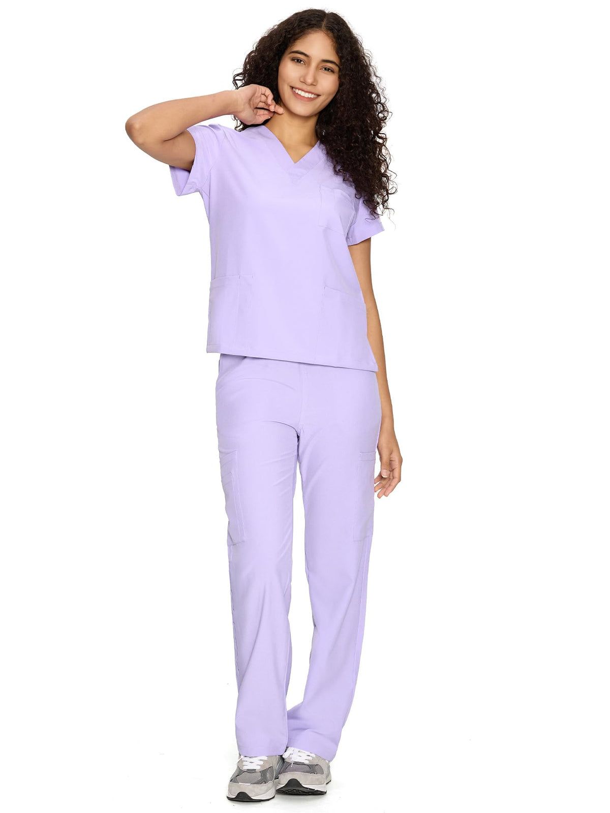 COZYFIT Scrubs for Women Set - V-Neck & Straight Leg Pants with 9 Pockets Jansha Store