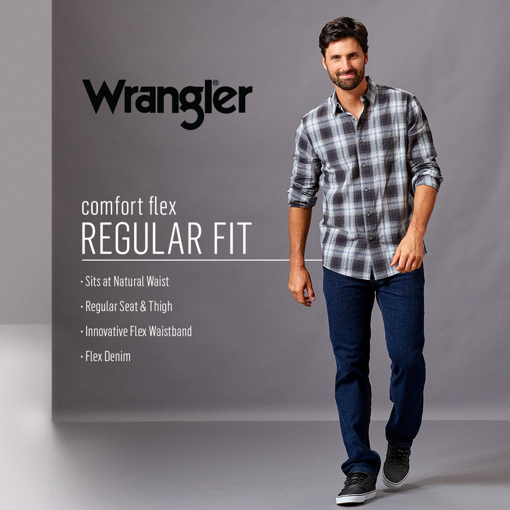 Wrangler Authentics Men's Regular Fit Comfort Flex Waist Jean Jansha Store
