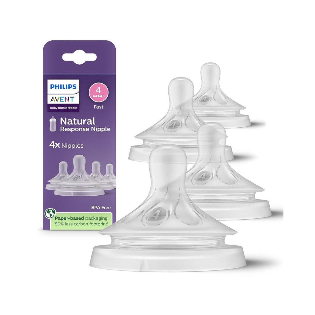 Philips Avent Natural Response Nipples, Fast Flow, 4-Pack Jansha Store