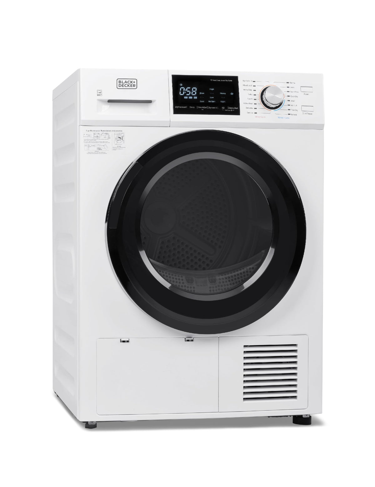 BLACK+DECKER 2.65 Cu. Ft. Portable Dryer, 8.8 lb. Capacity, BCED26, White Jansha Store