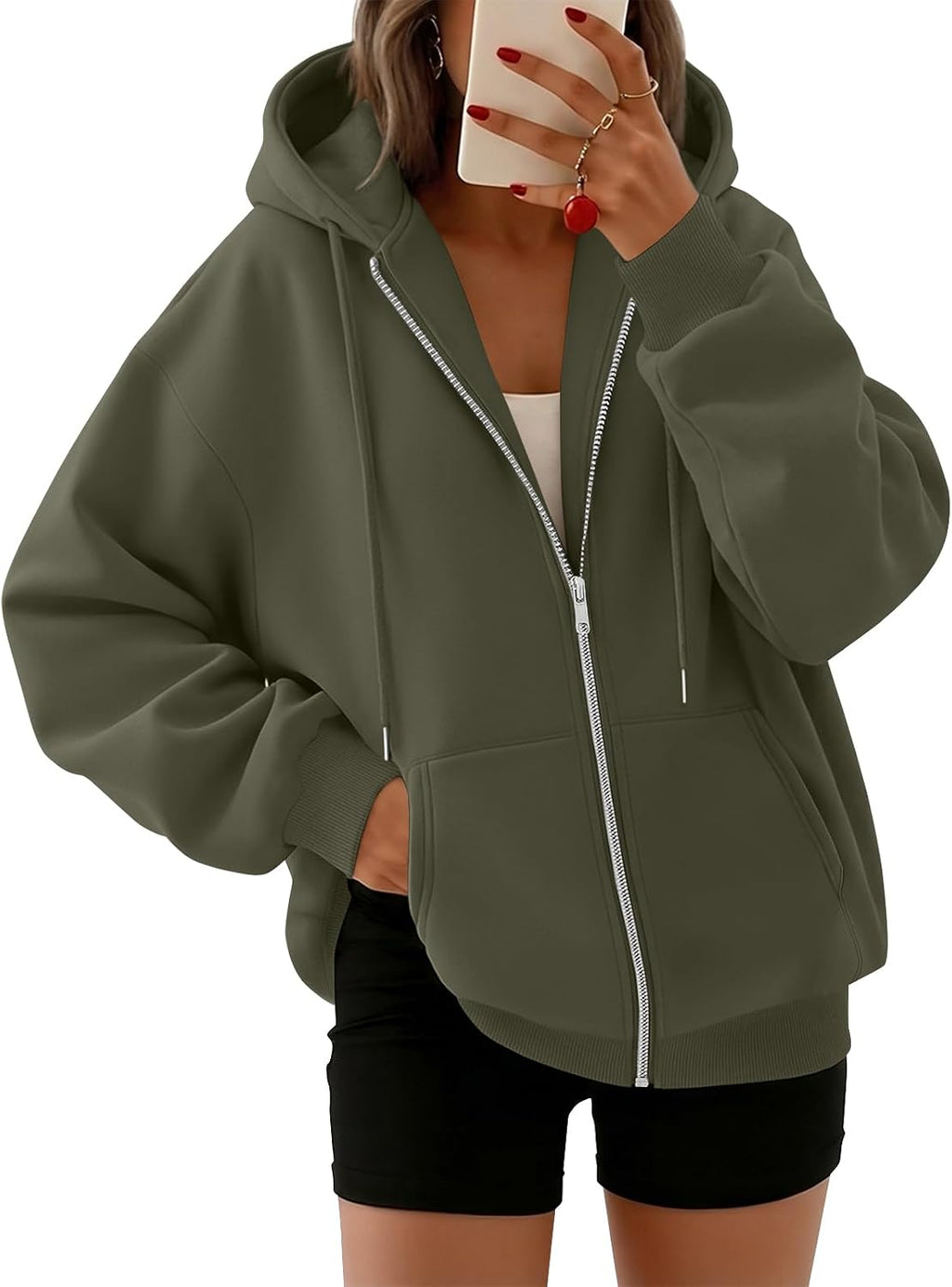 Trendy Queen Womens Oversized Zip Up Hoodies Y2K Fall Sweatshirts 2026 Jansha Store