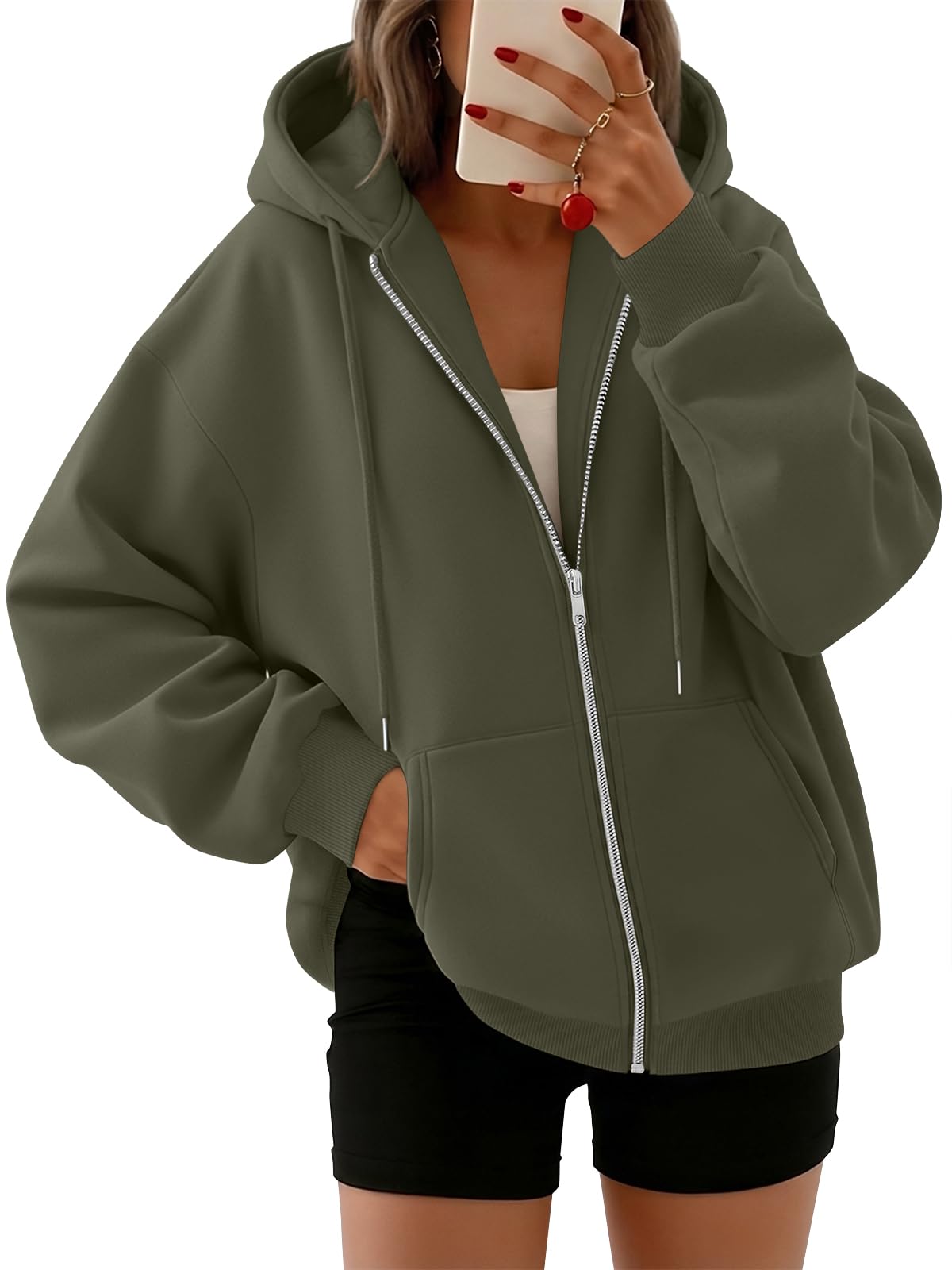 Trendy Queen Womens Oversized Zip Up Hoodies Y2K Fall Sweatshirts 2026 Jansha Store