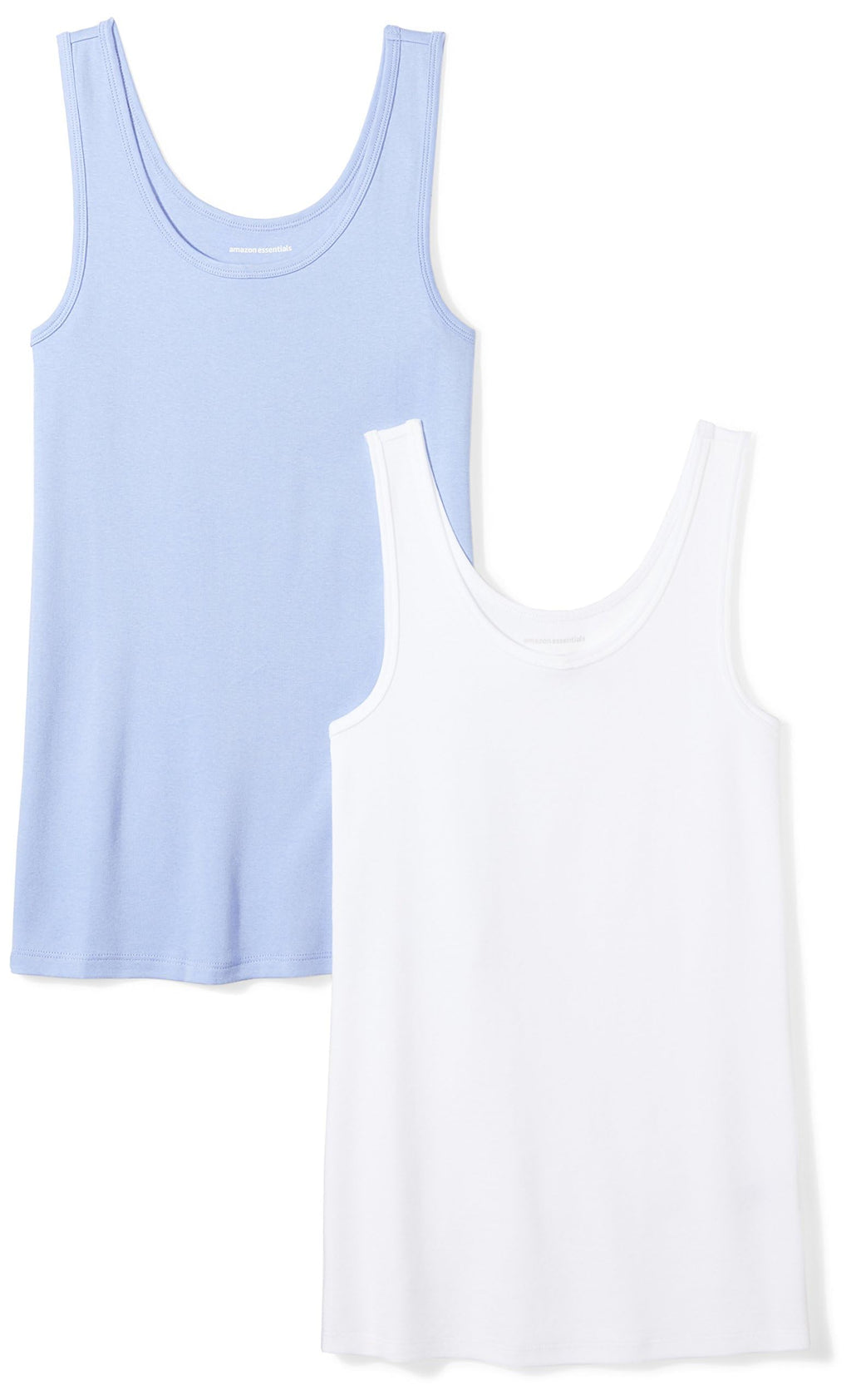 Amazon Essentials Women's Slim-Fit Ribbed Scoop Neck Tank Tops, Pack of 2 Jansha Store